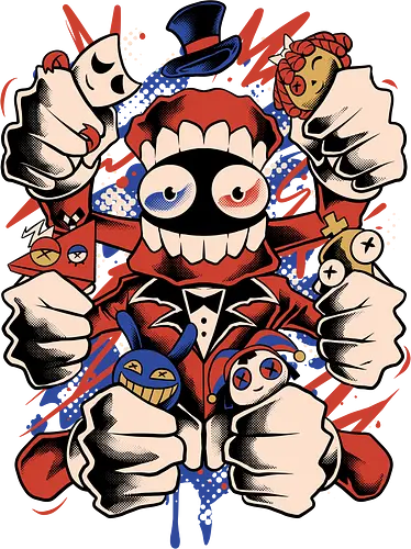 the circus monster - amazing, caine, pomni, jax, abstraction, glitch, monster, circus, cartoon, game